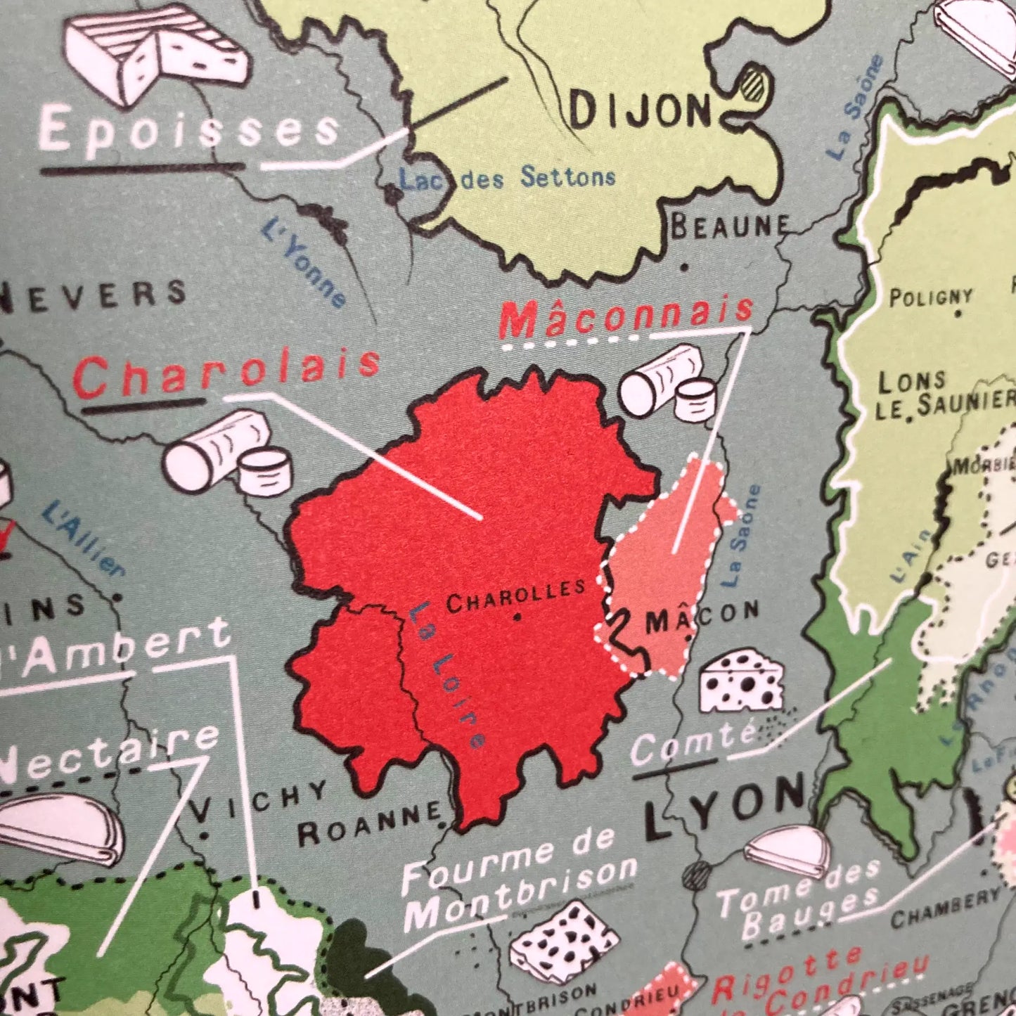 Carte des fromages de France