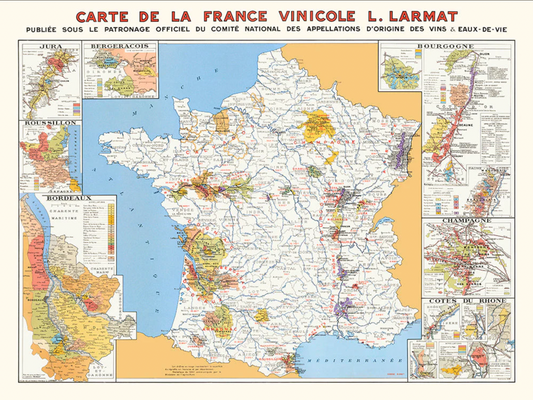 Carte de France vinicole de 1945