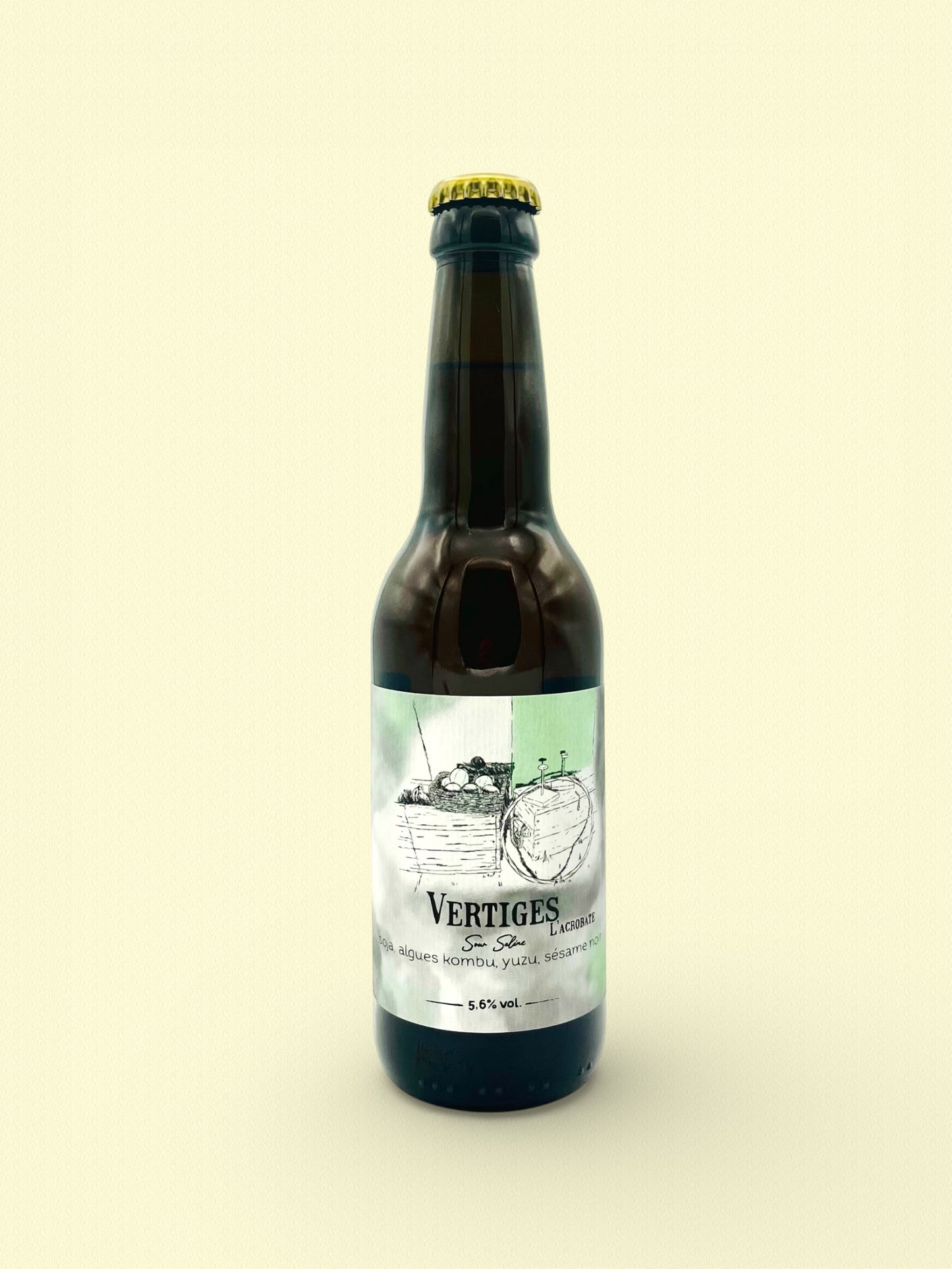 Vertiges | Bière sour au soja, algues kombu, yuzu, et sésame noir 33cl