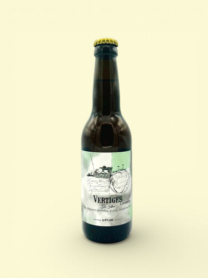 Vertiges | Bière sour au soja, algues kombu, yuzu, et sésame noir 33cl
