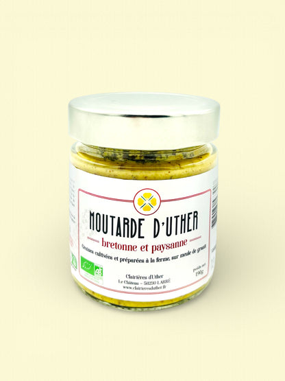 Moutarde d'Uther 190gr | Moutarde artisanale, paysanne, et bretonne.