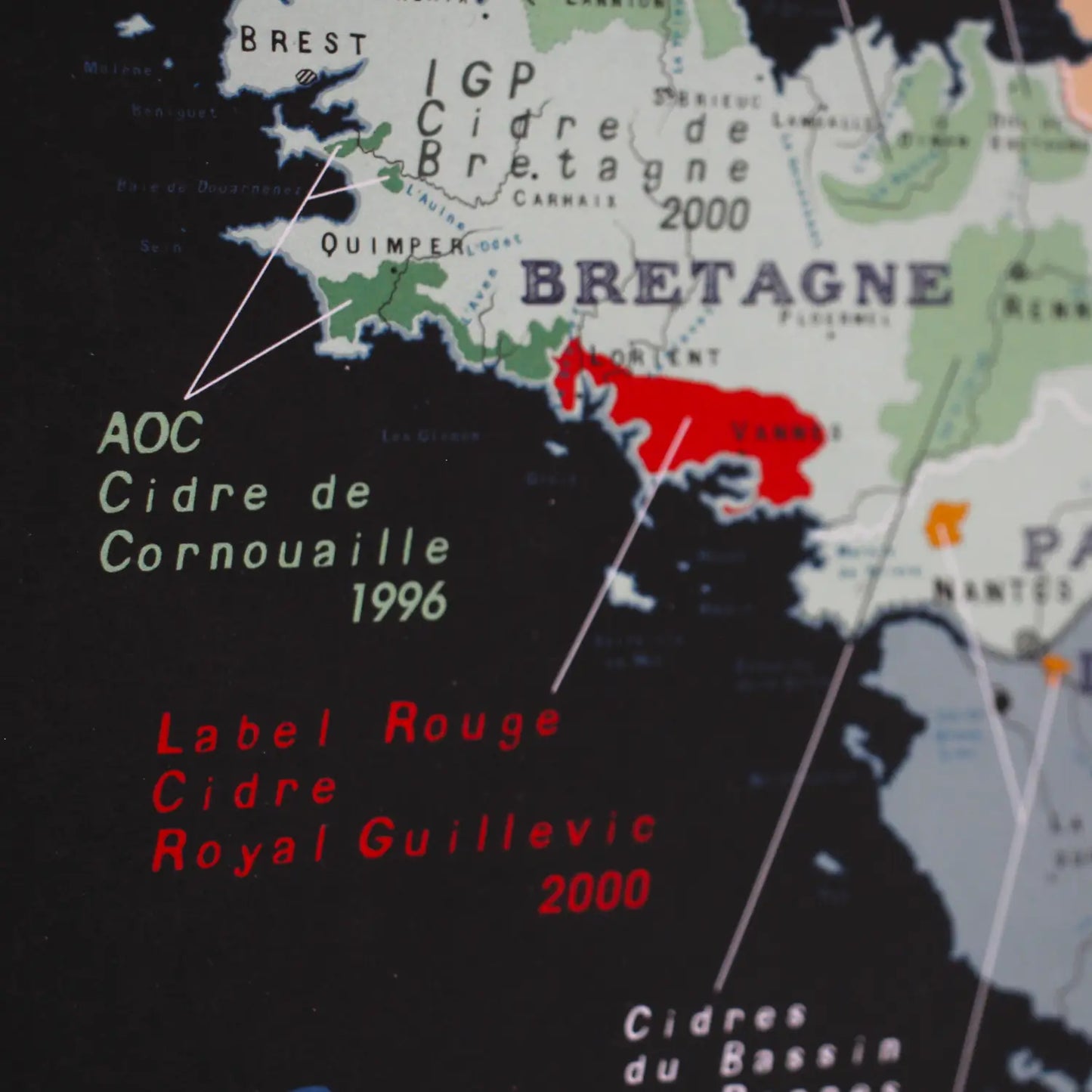 Carte des cidres de France